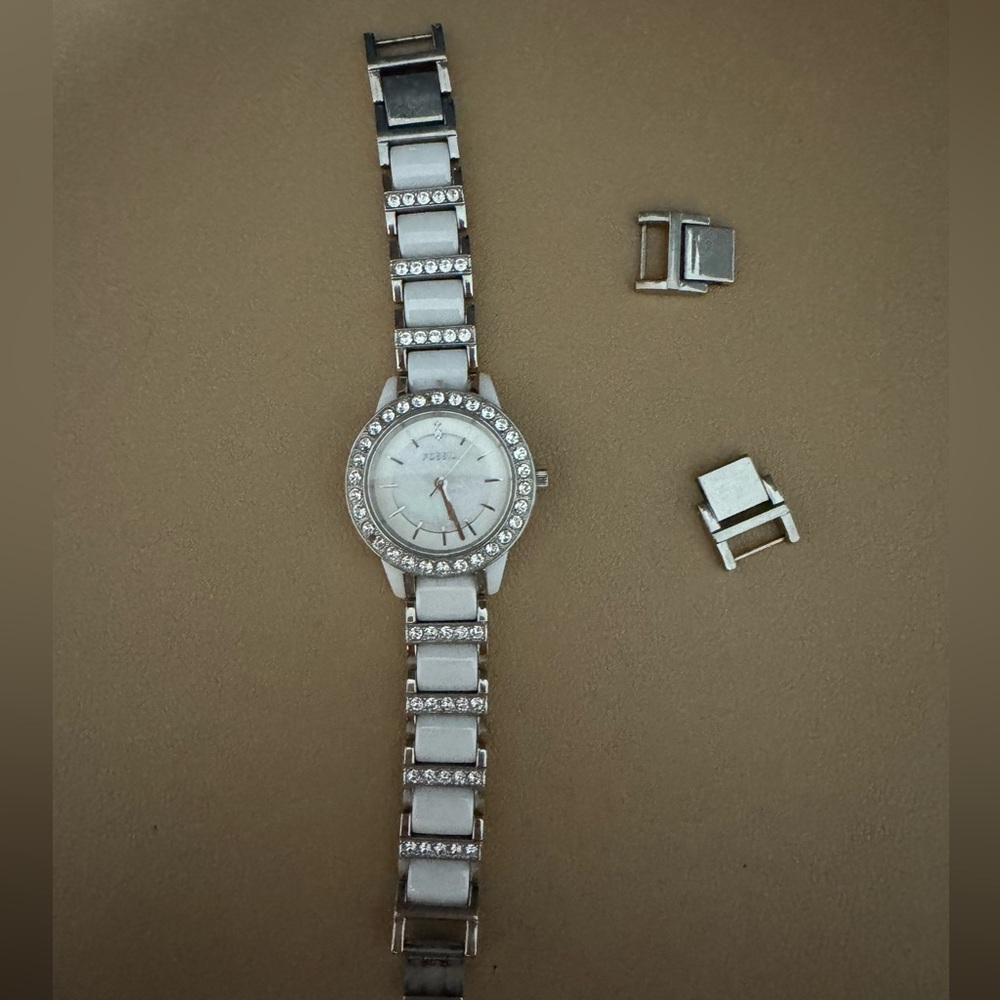 White and Silver Fossil Watch